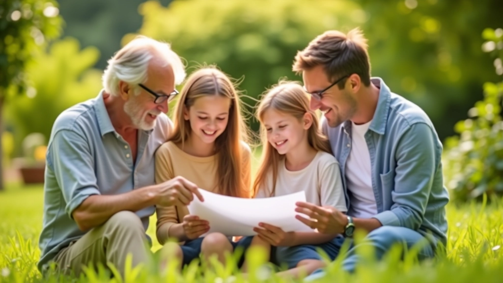Famille plantant un arbre pour symboliser la planification long terme