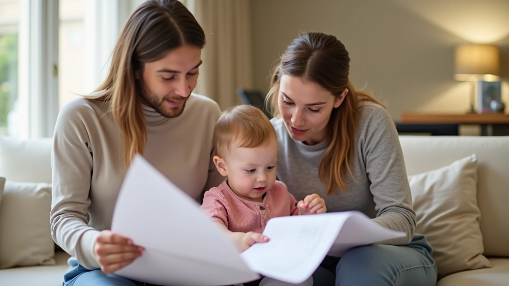 Parents avec enfant en bas âge explorant les options de garde